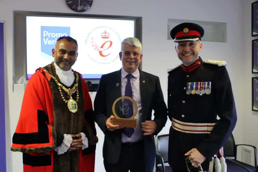 Mayor of Harrow, Jeremy Stern and The Deputy Lord Lieutenant at the King's Award Presentation